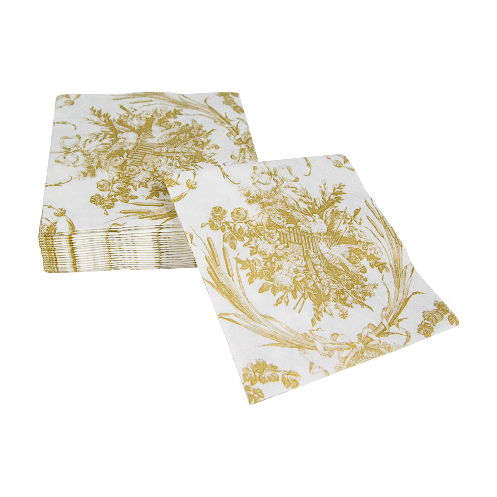 Napkin coffee Romantic toile gold