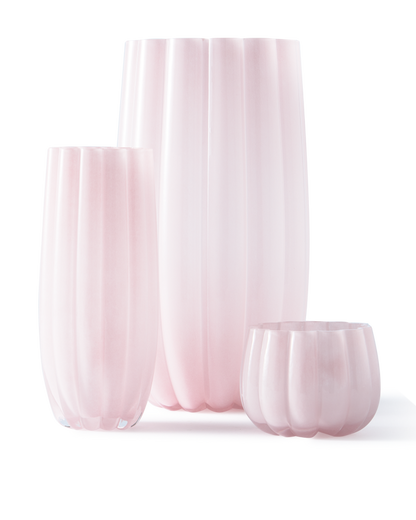 Melon vase pink M