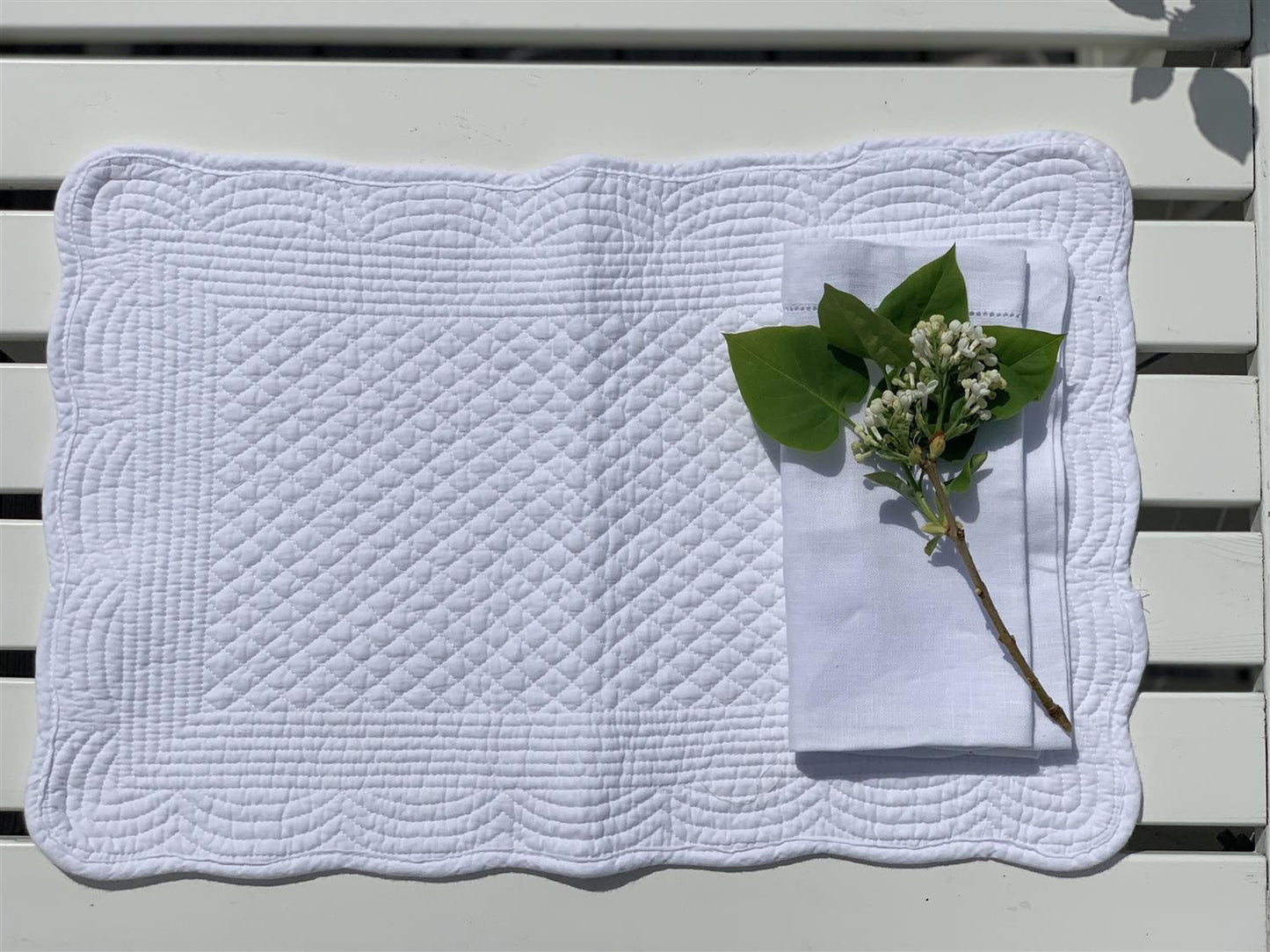 Spisebrikke bomull Pure white