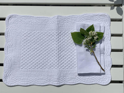 Spisebrikke bomull Pure white