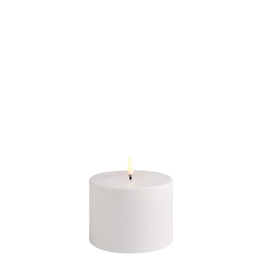 LED outdoor pillar candle white 10x7.8 cm