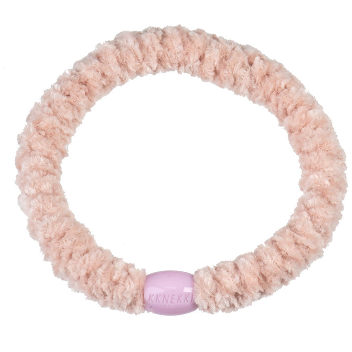 Kknekki hårstrikk Velvet Dusty Light Pink