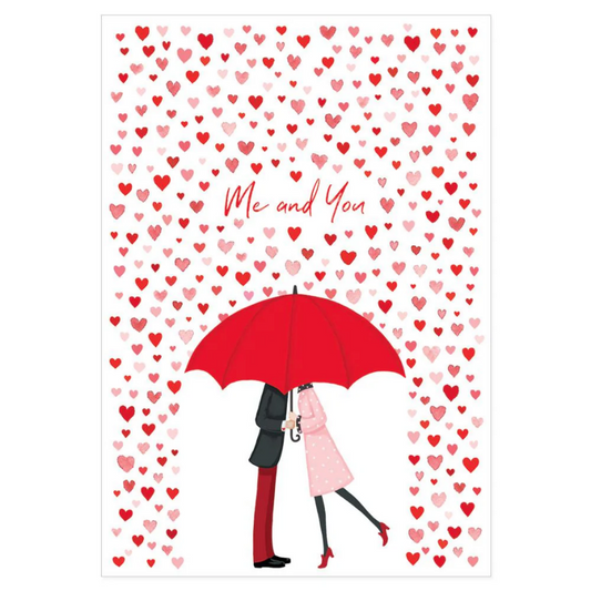 Kort m/konvolutt Raining hearts
