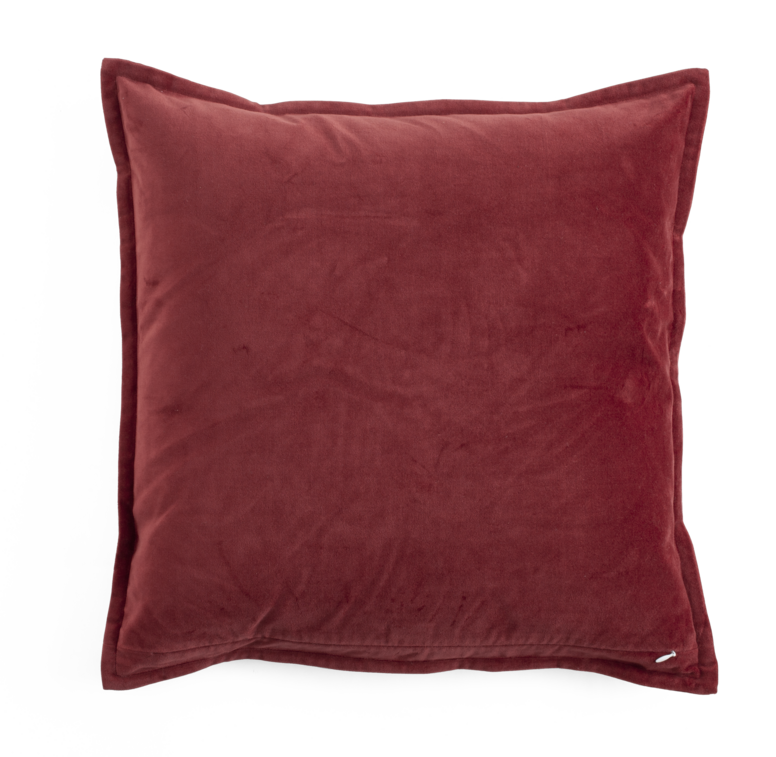 Putetrekk Velvet & Linen Embroidery Red 50x50 cm