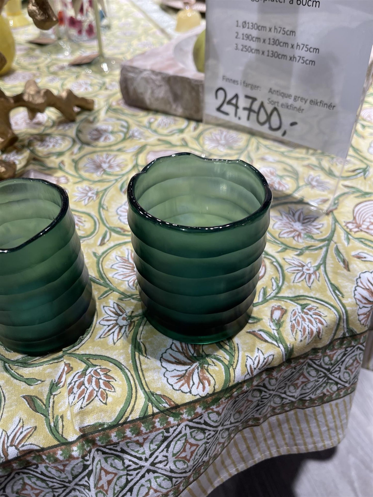 Tealight holder green 9 cm