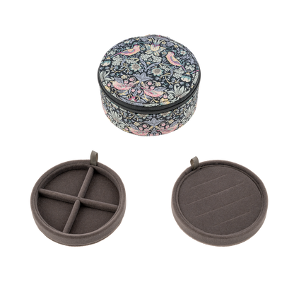 Jewelry box round Liberty Strawberry Thief Black