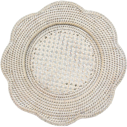 Charger plate rattan scallop