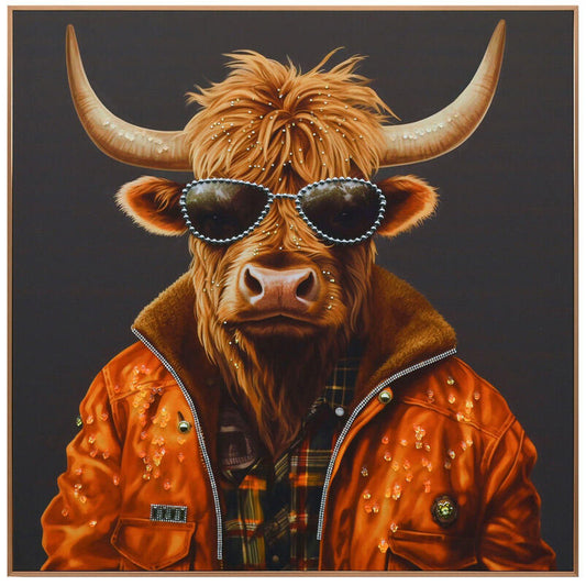 Bilde lerretstrykk Okse Gangster 82x82 cm