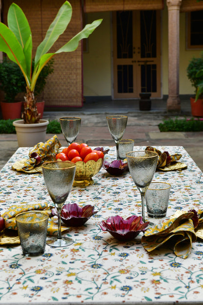 Tablecloth Samode Ochre, Blue & Green 170x270 cm
