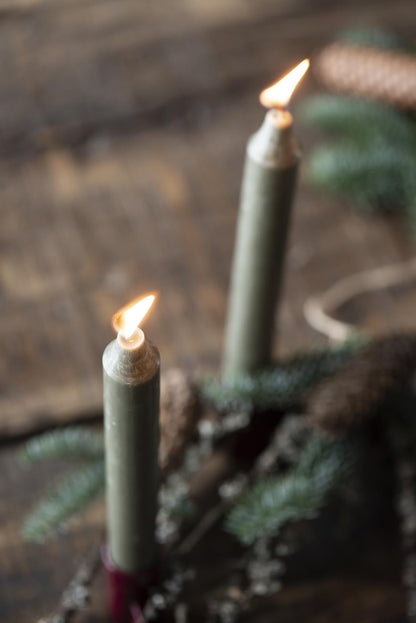 Taper candle forest green 18 cm