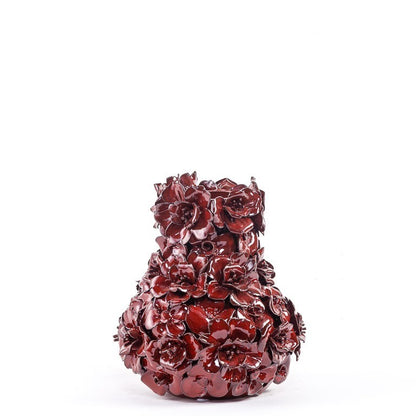 Vase Deco with flowers brown small