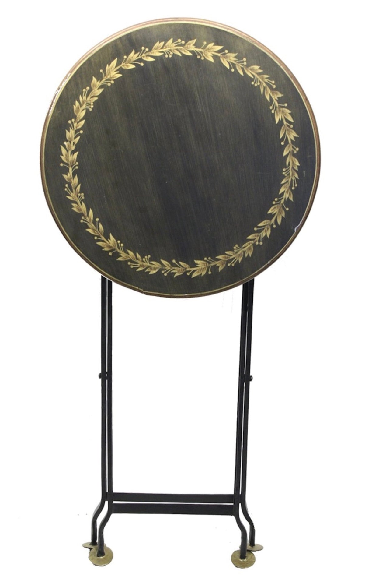Sidebord rundt Svart med gull 61 cm