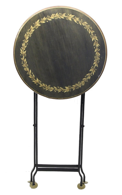 Sidebord rundt Svart med gull 61 cm