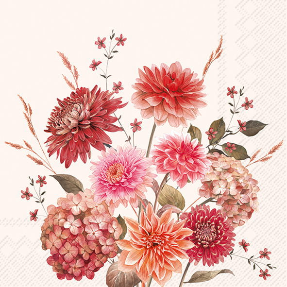 Serviett lunch Autumn Bouquet cream