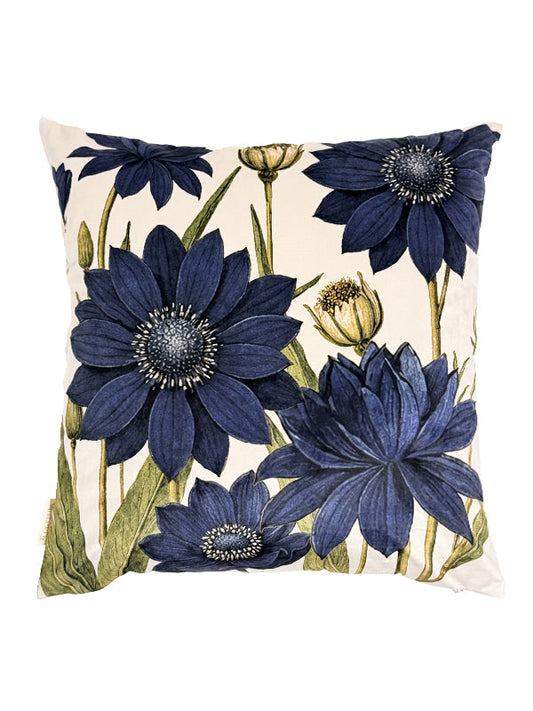 Cushion cover Blue Velvet Bloom blue 50x50 cm