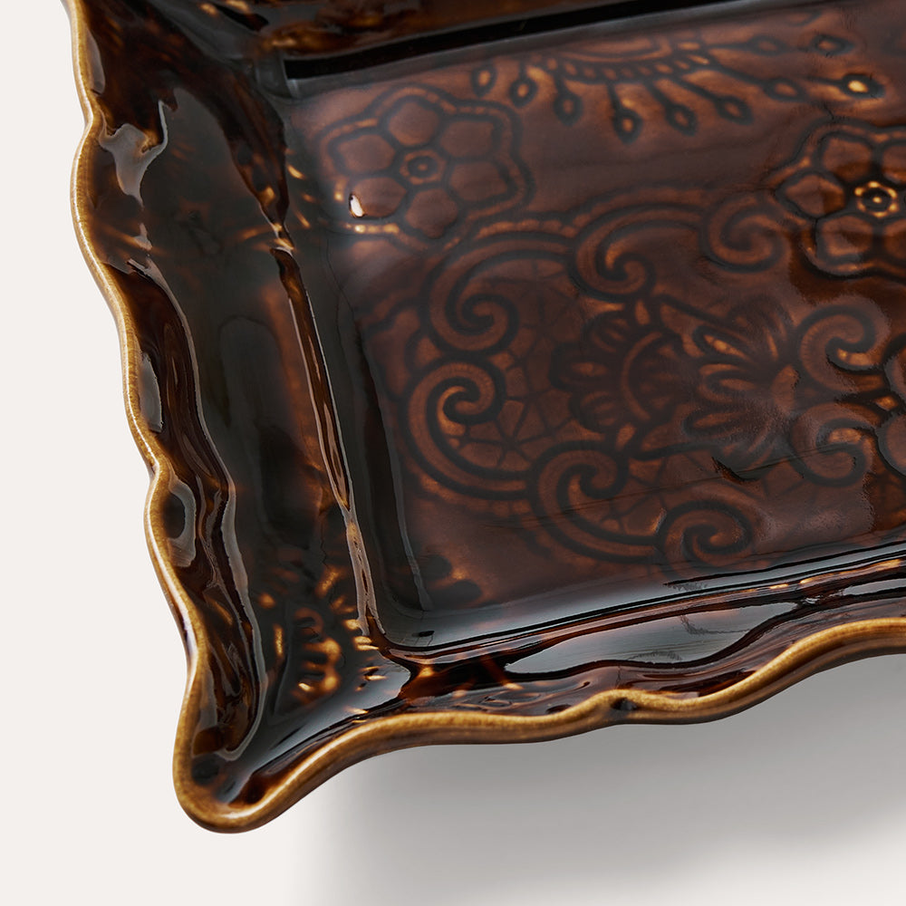 Plate 19x13 cm Coffee