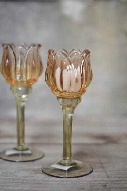 Telysholder tulipan Honning 21 cm