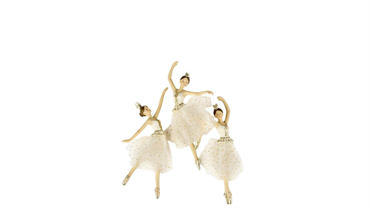 Christmas Tree Ornament Ballerina beige/gold 16 cm