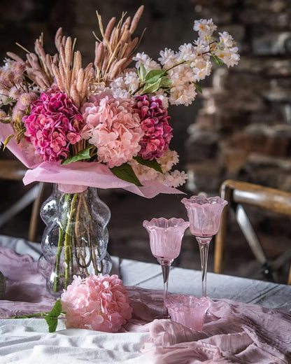 Telysholder tulipan rosa 27 cm