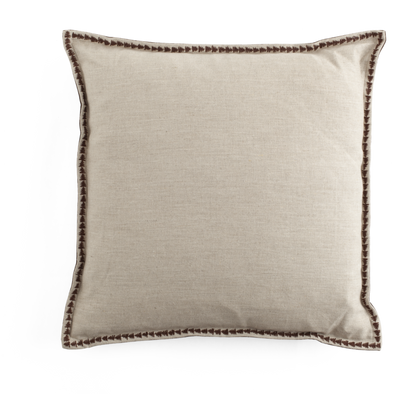 Putetrekk Velvet & Linen Embroidery Brown 50x50 cm