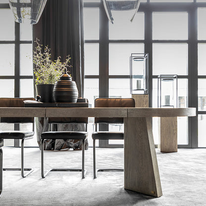 Trent dining table antique Grey Ø130 cm