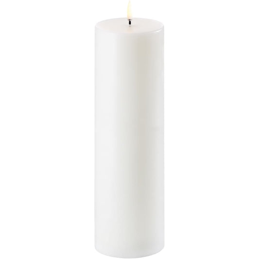 LED pillar candle Nordic White 7.8x25 cm