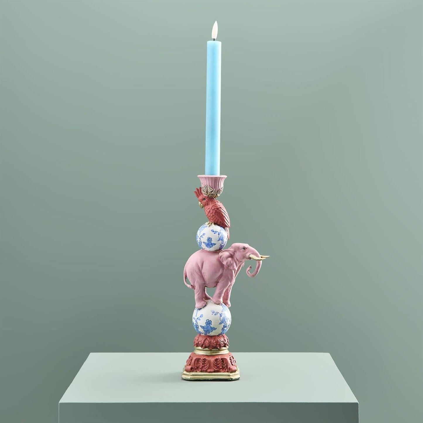 Elefant lysestake rosa 30 cm