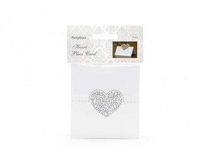 Bordkort med hjerte 10 stk