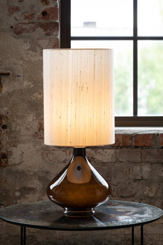 Flavia Table Lamp 70 cm Black Silk Beige Shade