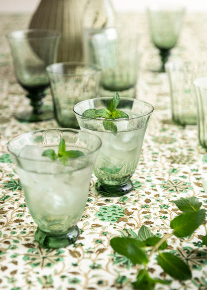 Water Glass Trellis Sage S/2