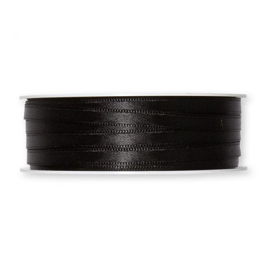 Satinbånd Svart 6mm
