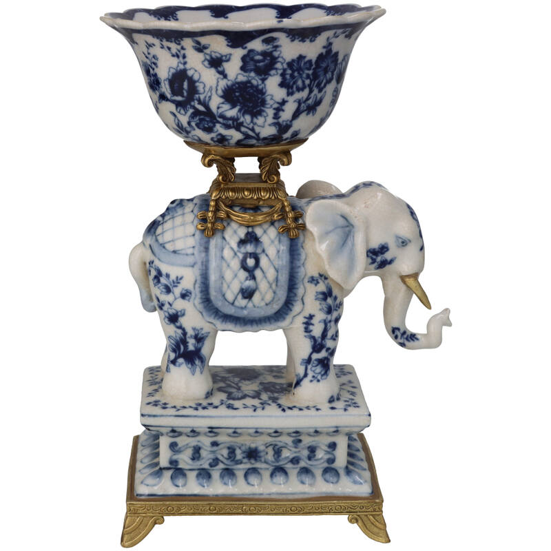 Dekor bolle elefant blå 28 cm