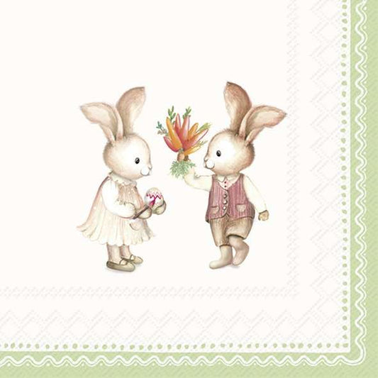 Serviett lunch Easter Gifts Cream Green