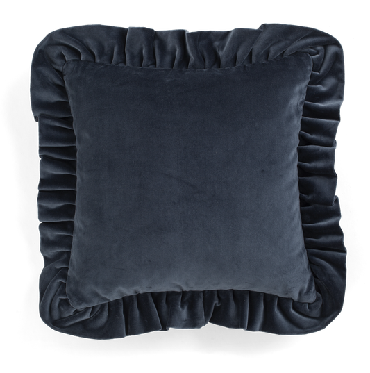 Putetrekk velour Denim Blue 45x45 cm