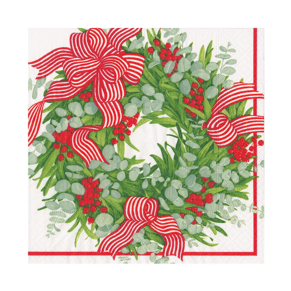 Napkin lunch Ribbon Stripe Wreath