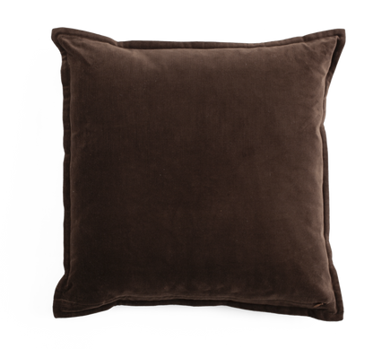 Putetrekk Velvet & Linen Embroidery Brown 50x50 cm