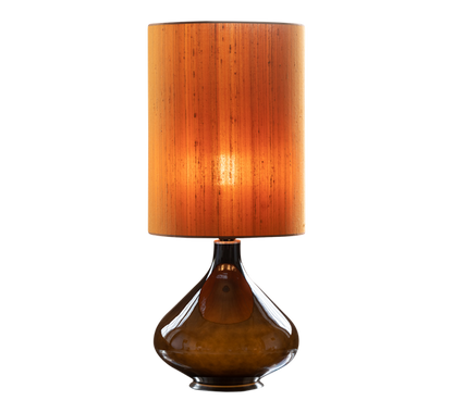 Flavia Table Lamp 70 cm Black Silk Copper Shade