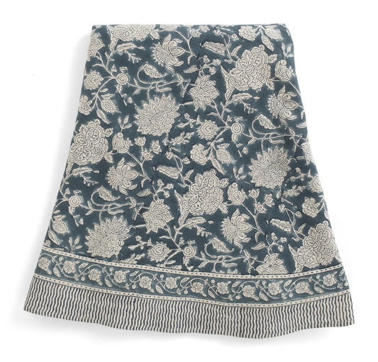 Tablecloth Indian Rose Denim Blue Round 220 cm