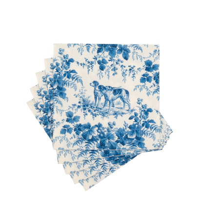Napkin coffee Hunting toile blue