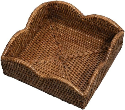 Napkin holder rattan scallop lunch
