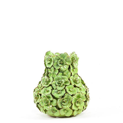 Vase Deco with flowers green small