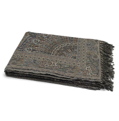 Pledd ull Jaisalmer light Blue & terracotta 140x200 cm