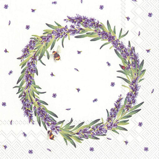 Serviett lunch lavender wreath