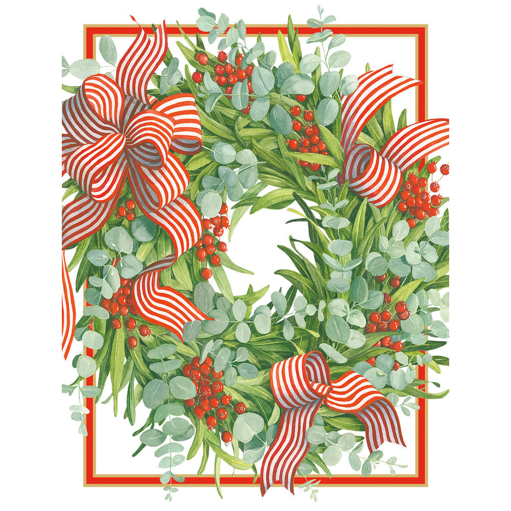 Card with envelope Ribbon Stripe Wreath