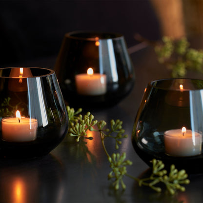 Rocks tea light holder charcoal 8.5 cm