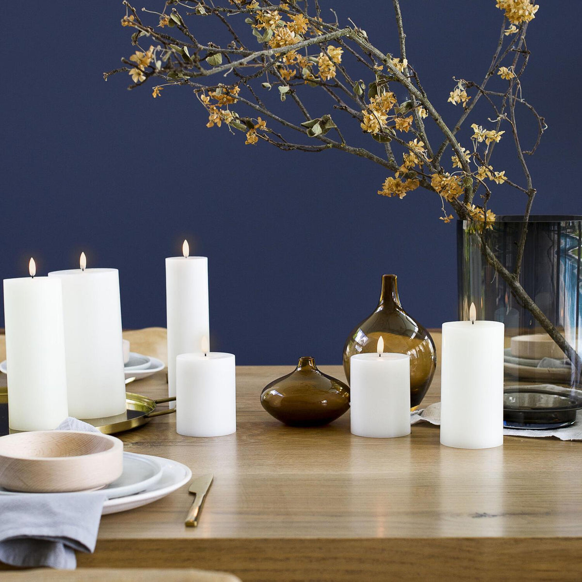 LED pillar candle Nordic White 5.8x10 cm