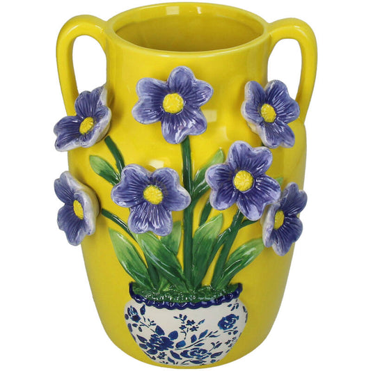 Vase blomst m/liten skade 25 cm