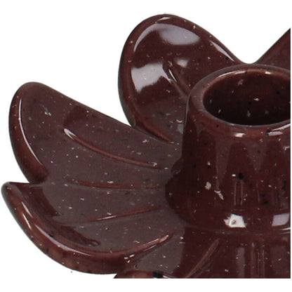 Candlestick four-leaf clover burgundy 14 cm
