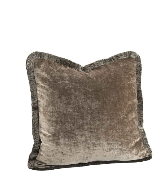 Putetrekk Garda Velvet Beige fringe 50x50 cm