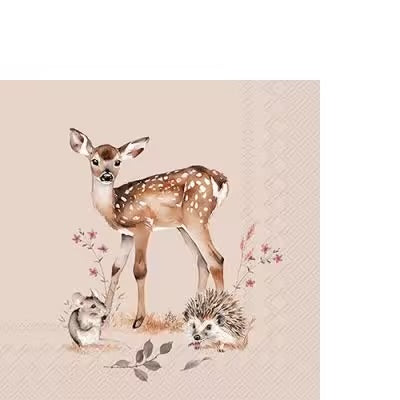 Serviett kaffe Forest Tales linen